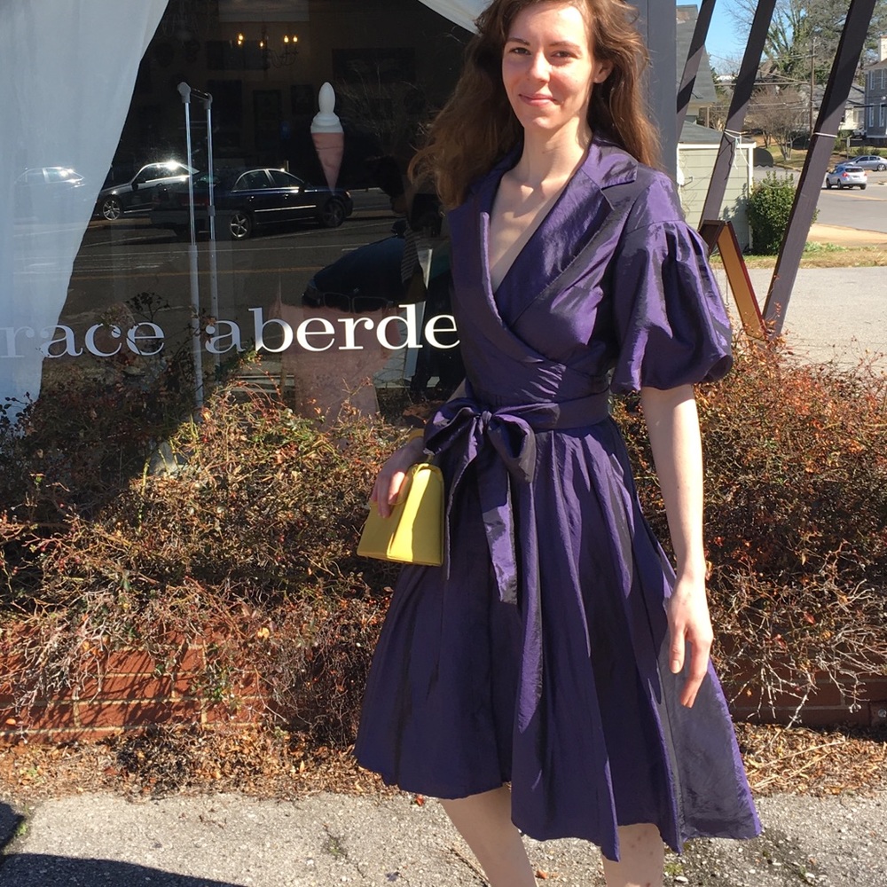 Plum wrap dress